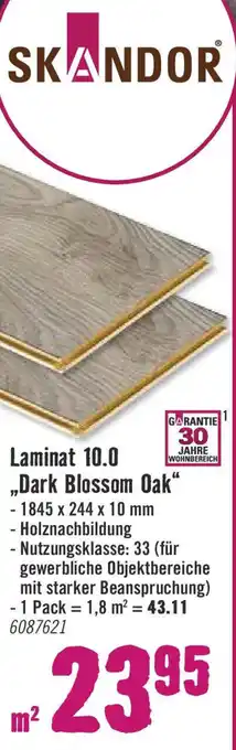 Hornbach SKANDOR Laminat 10.0 ,,Dark Blossom Oak" Angebot