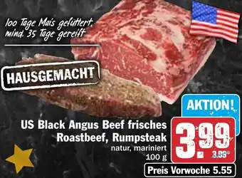 Hit US Black Angus Beef frisches Roastbeef, Rumpsteak 100 g Angebot