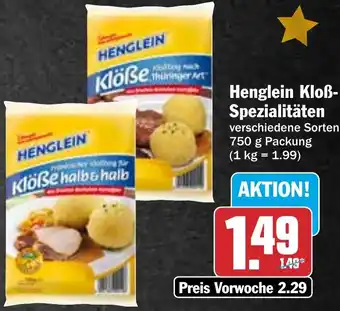 Hit Henglein Kloß Spezialitäten 750 g Packung Angebot