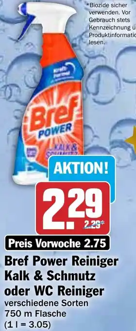 Hit Bref Power Reiniger Kalk & Schmutz oder WC Reiniger 750 ml Flasche Angebot