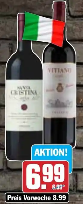 Hit Antinori Santa Cristina, Vitiano Rosso Umbria oder Breza Bianco 0,75 L Flasche Angebot