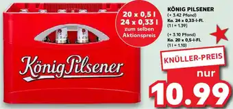 Kaufland König Pilsener Ka. 24x0,33/20x0,5 L-Fl. Angebot