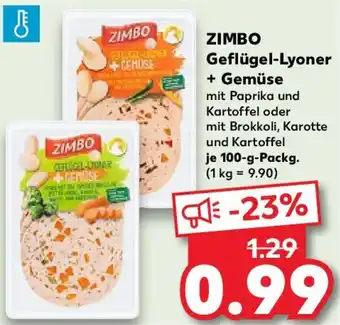 Kaufland ZIMBO Geflügel-Lyoner + Gemüse 100 g Packg. Angebot