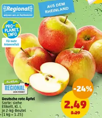 PENNY Deutsche rote Äpfel 2 kg Beutel Angebot