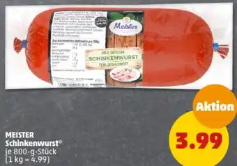 PENNY MEISTER Schinkenwurst 800 g Stück Angebot