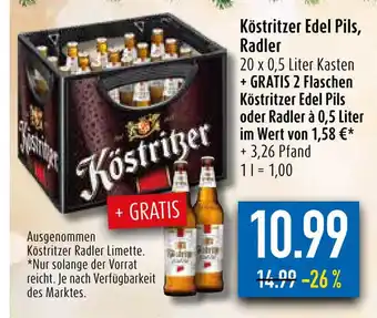 diska Köstritzer Edel Pils, Radler 20*500ml Angebot