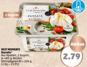 PENNY BEST MOMENTS Burrata 480 g Becher Angebot