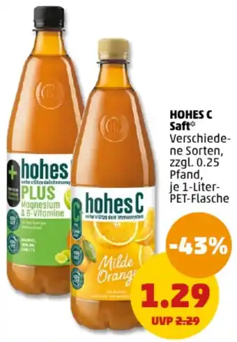 PENNY HOHES C Saft 1 Liter PET Flasche Angebot