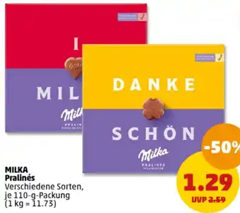 PENNY MILKA Pralinés 110 g Packung Angebot