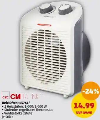 PENNY Clatronic Heizlüfter HL3761 Angebot