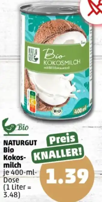 PENNY NATURGUT Bio Kokosmilch 400 ml Dose Angebot