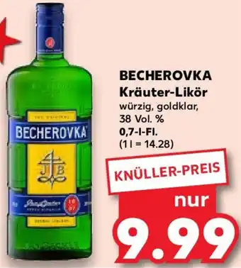 Kaufland BECHEROVKA Kräuter-Likör 0,7 L-Fl. Angebot