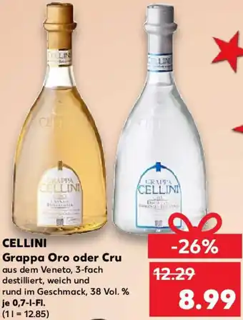 Kaufland CELLINI Grappa Oro oder Cru 0,7 L-Fl. Angebot