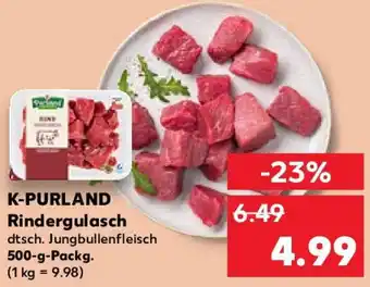 Kaufland K-PURLAND Rindergulasch 500 g Packg. Angebot