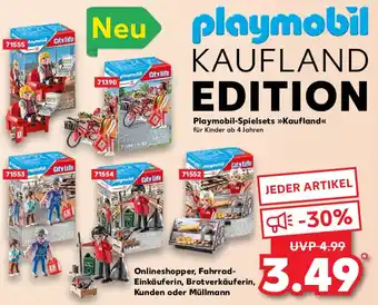 Kaufland Playmobil Onlineshopper, Fahrrad-Einkäuferin, Brotverkäuferin, Kunden oder Müllmann Angebot