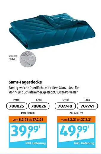 Aldi Süd Samt-Tagesdecke Angebot