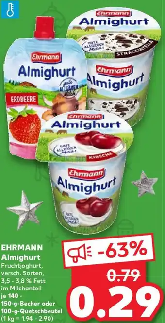 Kaufland EHRMANN Almighurt 140-150 g Becher oder 100 g Quetschbeutel Angebot