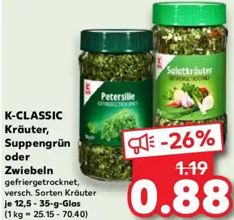 Kaufland K-CLASSIC Kräuter, Suppengrün oder Zwiebeln 12,5-35 g Glas Angebot