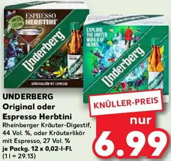 Kaufland UNDERBERG Original oder Espresso Herbtini Packg. 12x0,02 L-Fl. Angebot