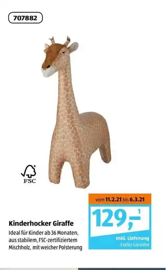 Aldi Süd Kinderhocker Giraffe Angebot