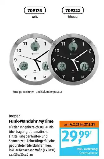 Aldi Süd Funk-Wanduhr Mytime Angebot