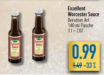 diska Exzellent Worcester Sauce Dresdner Art 140 ml Angebot