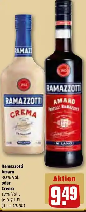 REWE Ramazzotti Amaro oder Crema 0,7 L-Fl. Angebot