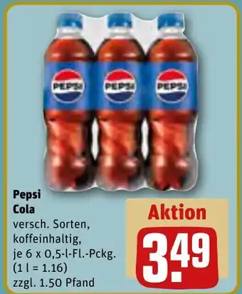 REWE Pepsi Cola 6 x 0,5-l-Fl. Pckg. Angebot