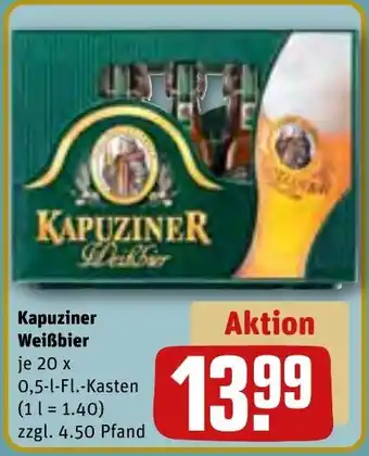 REWE Kapuziner Weißbier 20x0,5 L-Fl. Kasten Angebot