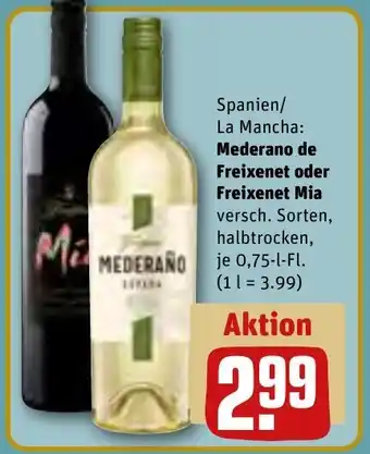 REWE Mederano de Freixenet oder Freixenet Mia 0,75 L-Fl. Angebot