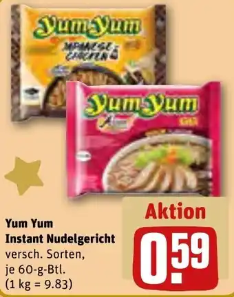 REWE Yum Yum Instant Nudelgericht 60 g Btl. Angebot