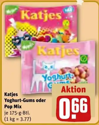 REWE Katjes Yoghurt-Gums oder Pop Mix 175 g Btl. Angebot