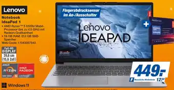 expert Techno Land Lenovo Notebook IdeaPad 1 Angebot