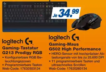 expert Techno Land logitech Gaming-Tastatur G213 Prodigy RGB Angebot