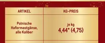 METRO Polnische Hafermastgänse, alle Kaliber je kg Angebot