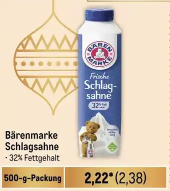 METRO Bärenmarke Schlagsahne 500 g Angebot