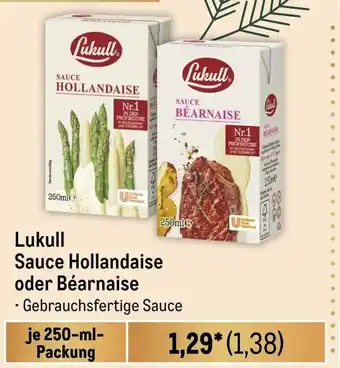 METRO Lukull Sauce Hollandaise oder Béarnaise je 250-ml-Packung Angebot