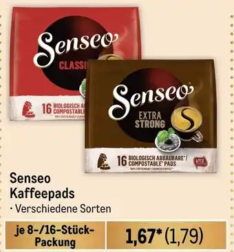 METRO Senseo Kaffeepads je 8-/16-Stück-Packung Angebot