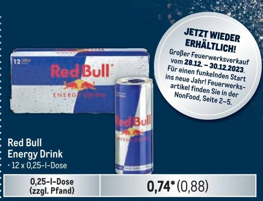 Red Bull Energy Drink 0,251Dose (zzgl. Pfand) Angebot bei METRO