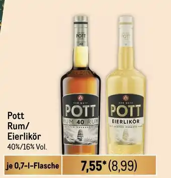 METRO Pott Rum/ Eierlikör je 0,7-1-Flasche Angebot