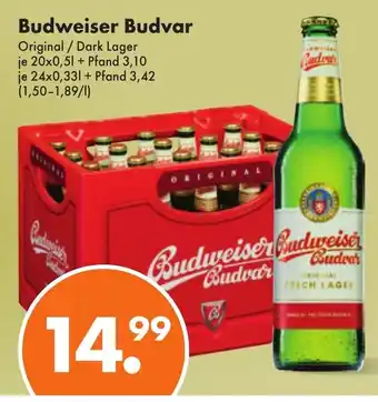 Trink und Spare Budweiser Budvar Original / Dark Lager je 20x0,5L Angebot