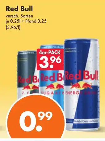 Trink und Spare Red Bull versch. Sorten 4*250ml Angebot