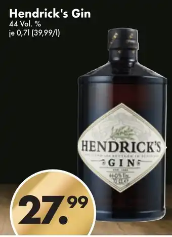 Trink und Spare Hendrick's Gin 700ml Angebot