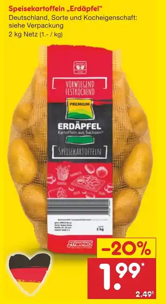 Netto Marken-Discount Speisekartoffeln „Erdäpfel" 2 kg Angebot