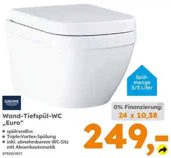 Globus Baumarkt GROHE Wand-Tiefspül-WC ,,Euro" Angebot
