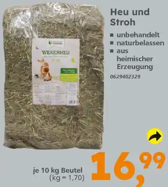 Globus Baumarkt Heu und Stroh 10 kg Beutel Angebot