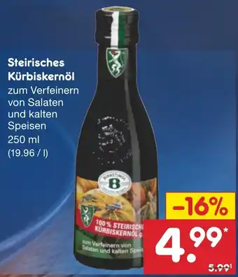 Netto Marken-Discount Steirisches Kürbiskernöl 250ml Angebot