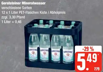 Edeka Frischemarkt Gerolsteiner Mineralwasser 12 x 1 Liter PET-Flaschen Angebot