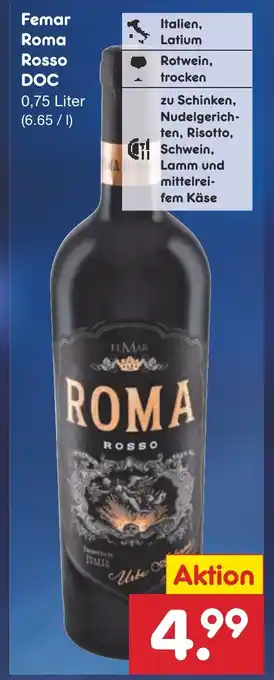 Netto Marken-Discount Femar Roma Rosso DOC 750ml Angebot