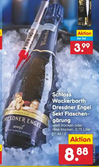 Netto Marken-Discount Schloss Wackerbarth Dresdner Engel Sekt Flaschen-gärung 750ml Angebot